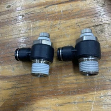 Lot Of 2 Parker Meter-Out Flow Control 10mm Tube x 1/2” MNPT 145PSI