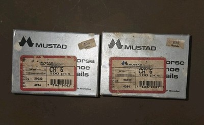 2 (100-Box) Mustad CH6 Horseshoe Nails For Farriers . NOS 