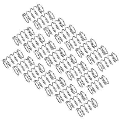 25Pcs Compression Spring 8mm OD 0.8mm Wire 15mm Length Silver Tone
