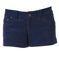 SO Juniors Solid Dark Blue Very SOFT Corduroy Shortie Shorts
