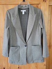 H M Womens Houndstooth Blazer, Coat, Jacket, Size 4