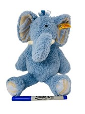 Steiff Plush Blue Earz The Elephant Soft Cuddly Friends Collection Lovey 12 Toy