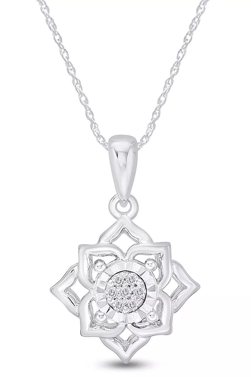 Lotus flower 2024 diamond necklace