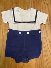 Vintage Two Turtles By Sweet Potatoes 6 Months Two-piece Outfit Sailor
