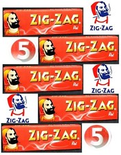 5x Zig Zag Red Rolling Papers w/o cut corners Best Price 24 Hr USA Shipping 