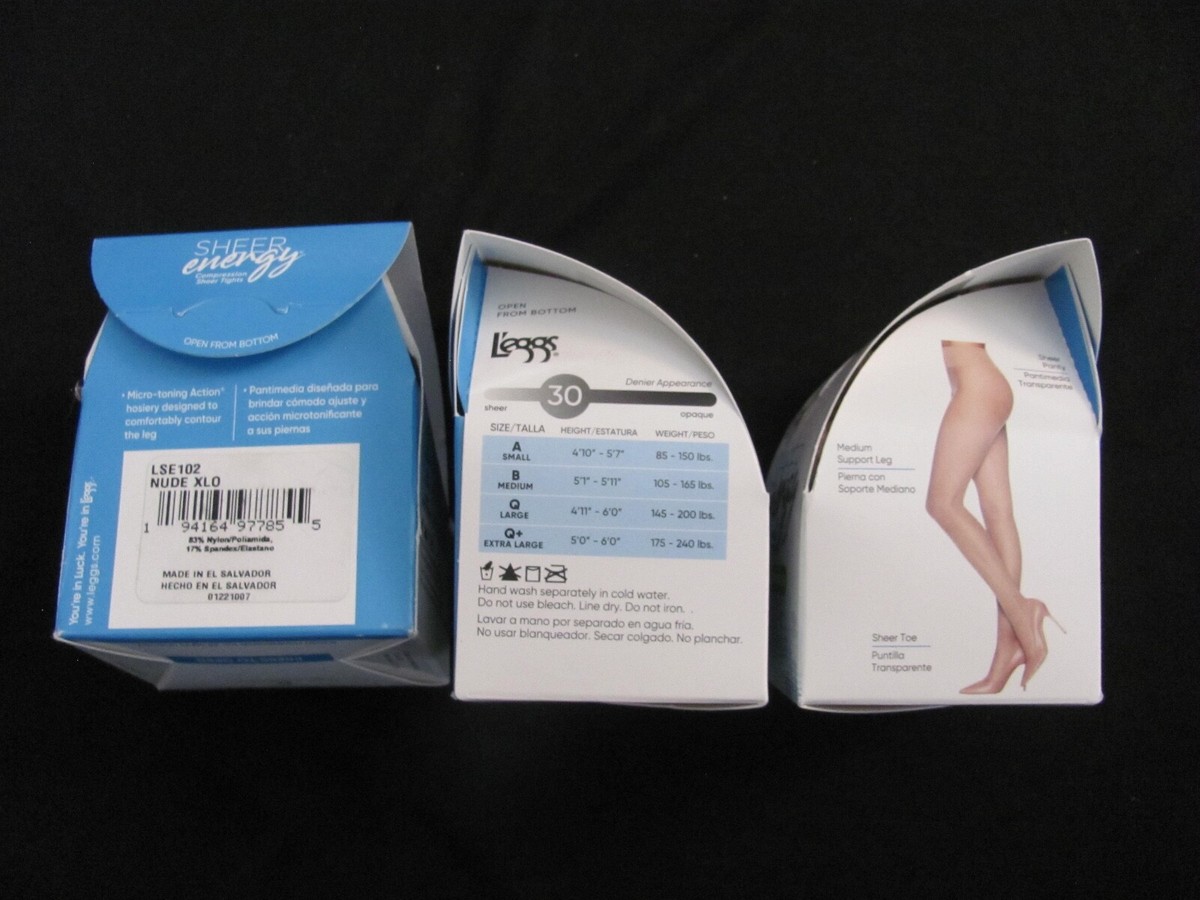 【 sige  】 L'eggs Q Nude Medium Support Leg Compression Sheer Panty