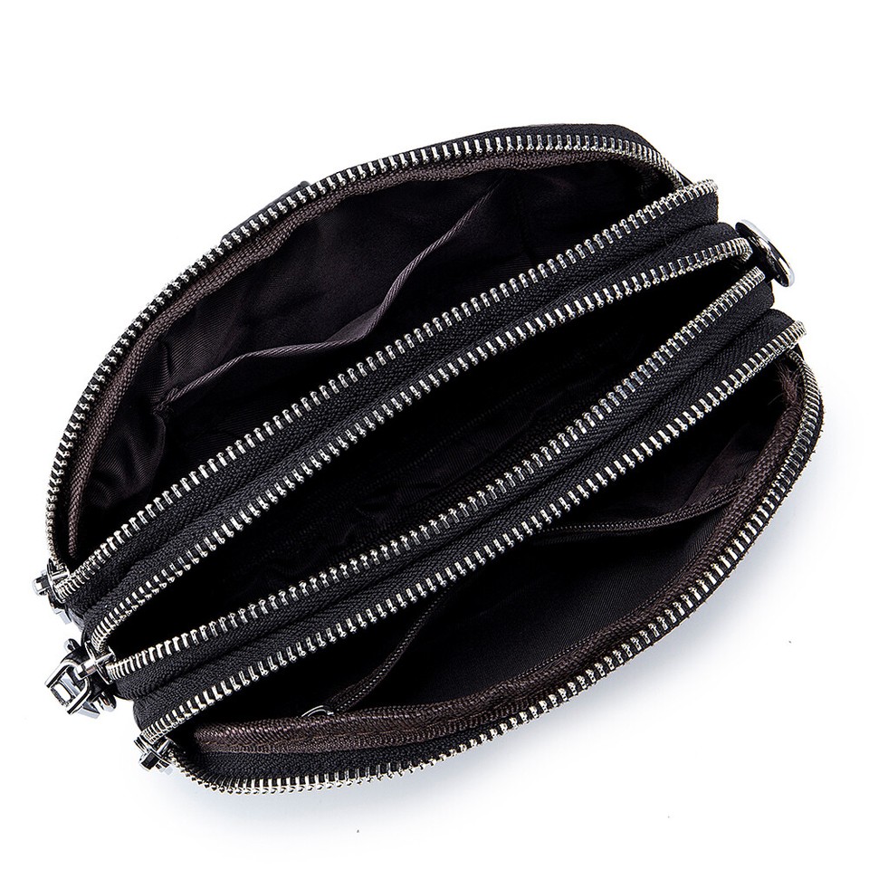 Women's Nylon Crossbody Bag – Small Cell Phone Purse Wallet, Solid Black