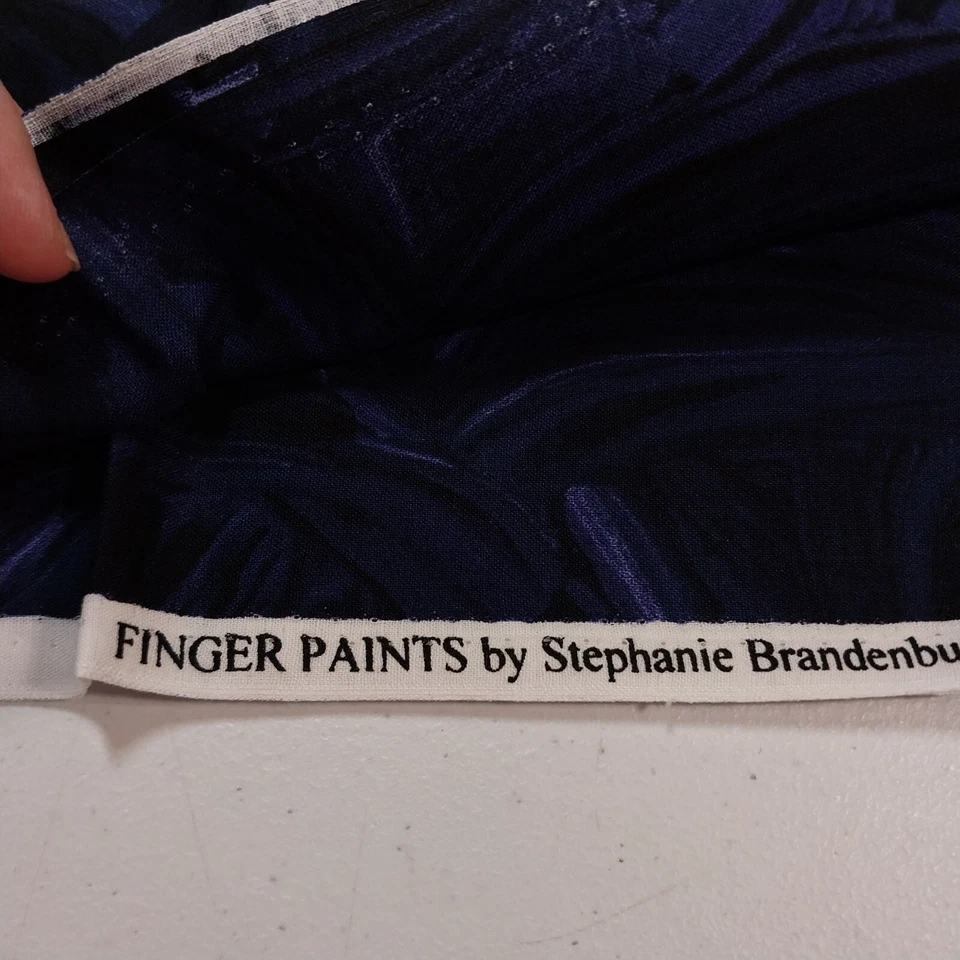 PINTURAS DE DEDOS 2 yd Negro Púrpura Azul Licuadora Stephanie Brandenburg Tela Camelot Foto 4 de 4