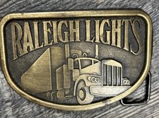 Vintage Raleigh Lights Brass Belt Buckle Heavy Retro