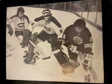 1975 KEN DRYDEN NHL HOCKEY TYPE 1 PHOTO GOALIE GUY LAPOINTE MASK AHL OHA WHA WHL