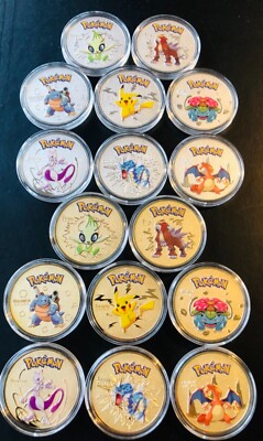 Pokemon Gold und Silber Sammelmünzen - Charizard Mewtwo - seltene Münzen Konvolut