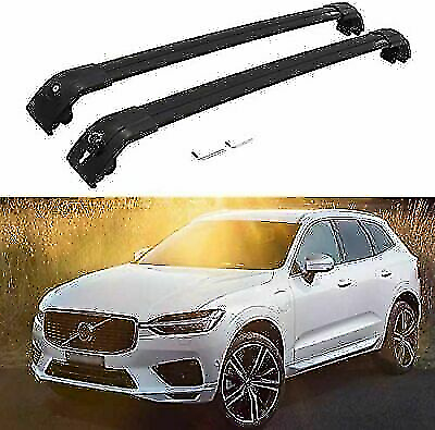 2Pcs Fit for Volvo XC60 XC 2018-2021 Lockable Roof Rail Racks Cross Bar ...