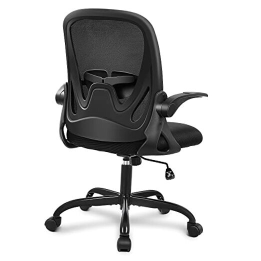 Office Chair Ergonomic Desk Chair with Flip up Armrests Swivel Black