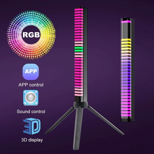 32LED RGB Voice Sound Activated Rhythm Bar Music Car Light Party Strip Tube Lamp - Picture 2 of 13
