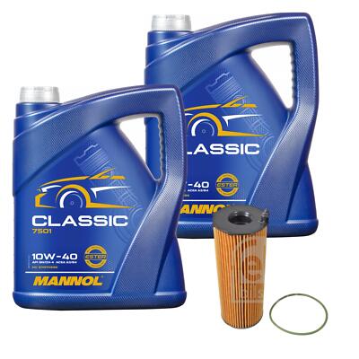 FEBI BILSTEIN Ölfilter 10L MANNOL Classic 10W-40 für Audi A6 Allroad 4FH C6