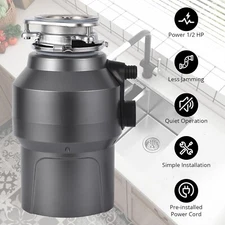 1/2HP Food Garbage Disposals Continuous Feed Food Waste Disposer 380W 3500r/Min