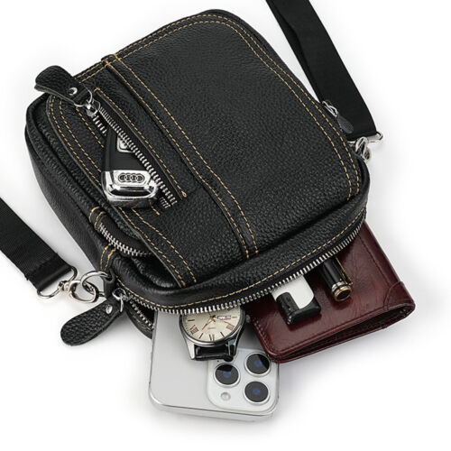 Hombres Pequeño Bandolera Bolso para Teléfono Cuero PU Cartera de Hombro Cartera Bolso de Bolsillo Regalo - Imagen 11 de 21