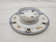VINTAGE Noritake Morimura Two-Tiered Tidbit Snack Dip Serving Dish ~ 9"W