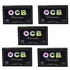OCB Premium Rolling Paper 1 1/4 Stack Pak (300 Leaves Per Pack) 5 Booklets
