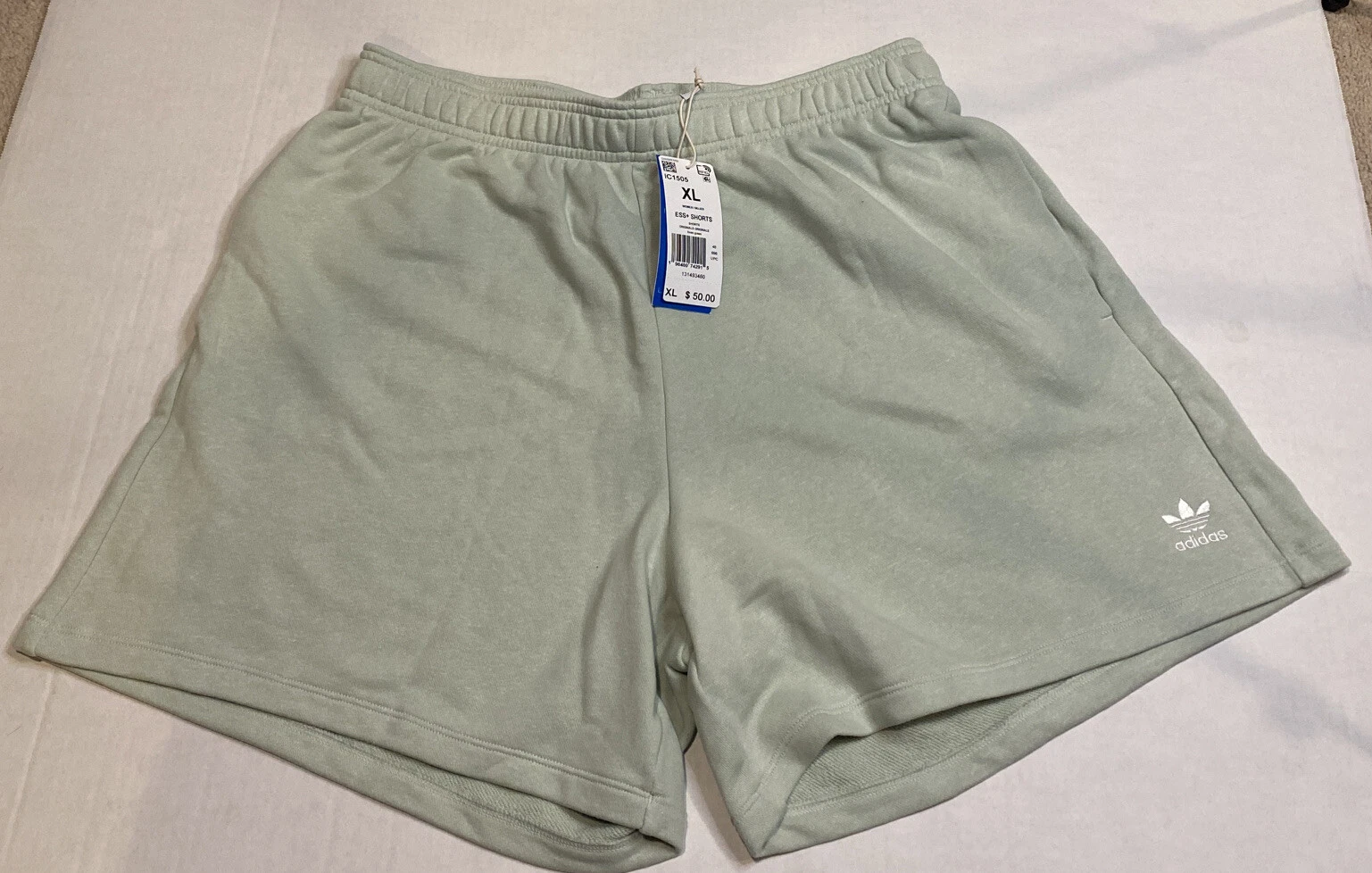 Pantaloncini Adidas Originals Ess+ cotone canapa donna taglia XL verde lime IC1505