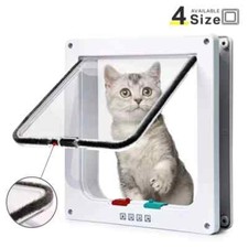 Cat Flap Door with 4 Way Security Lock Controllable Switch Gate Pet Doors Kit US