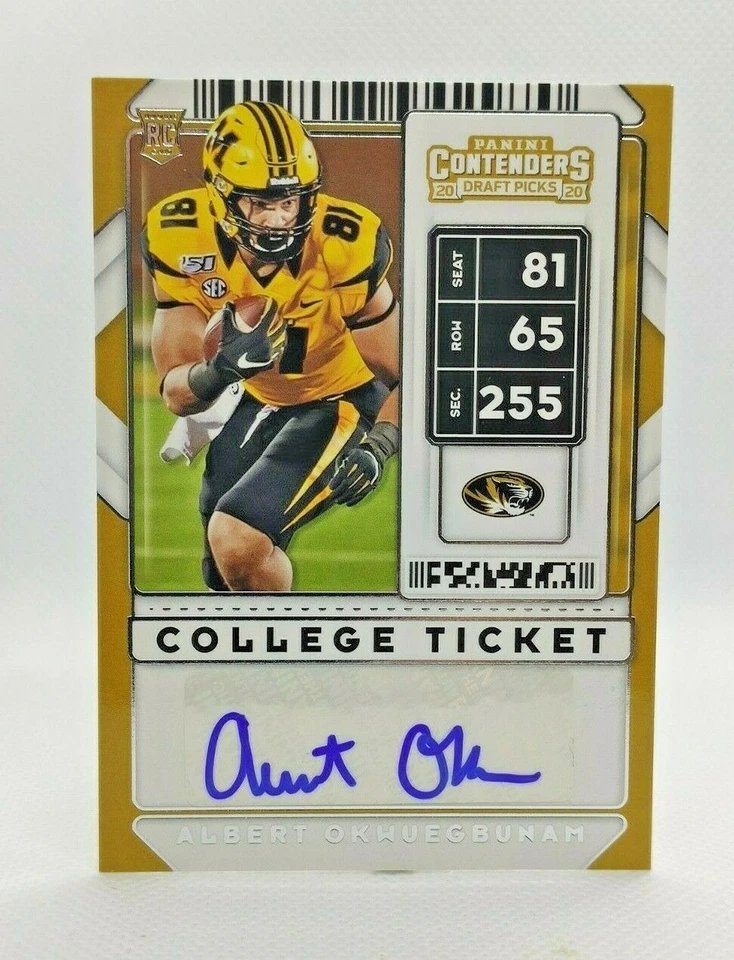 2020 CONTENDERS DRAFT PICKS - ALBERT OKWUEGBUNAMI - Denver Broncos - SIGNED - Image 2 of 3