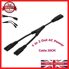 IEC320 C8 to 2X C7 Y Splitter AC Power Cord, IEC Figure 8 Male  2 Female 1 in 2