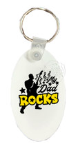 Dad Rocks Father's Day Aluminum Keychains with key ring
