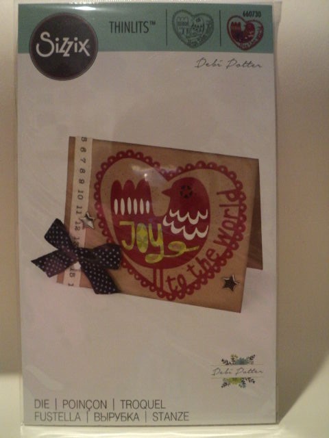 SIZZIX THINLITS DEBI POTTER JOY TO THE WORLD DIE 660730 BNIP *LOOK*