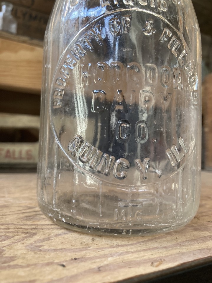 Vintage Quart Milk Bottle Hodgdon Dairy Company Quincy Illinois 1926 Eagle eBay