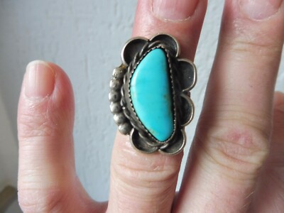 Beautiful Old Ring, 925 Silver With Turquoise, Stamp: E.M.C.!