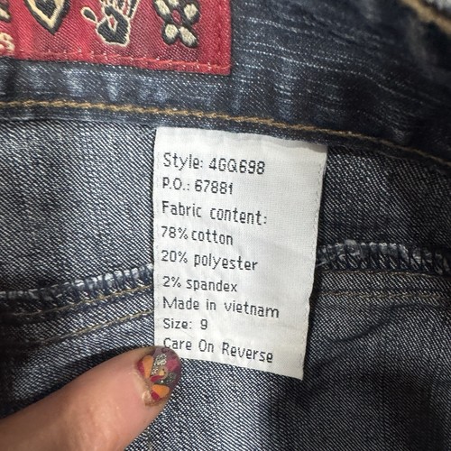 NWT Mudd Jeans Juniors 9 Blue Hip Hugger Low Rise Flare Dark Wash Y2K Fairycore - Picture 9 of 14