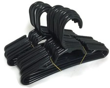 24 Black Plastic Hangers 2 Dozen for 18 inch Doll Clothes Boy Girl Accessories