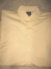 Mens Tan JOS A BANK Traveler's Dress Shirt 16-35 Large