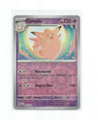 CLEFABLE 2024 POKEMON TWILIGHT MASQUERADE REVERSE HOLO CARD #79