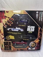 The Walking Dead Greenlight 4 Car Collector Set Jeep, Crown Vic, Charger, Chall.