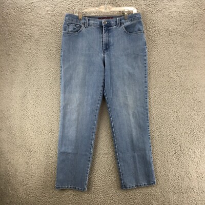 Gloria Vanderbilt Straight Leg Jeans Womens 14 Blue Medium Wash Denim High Rise