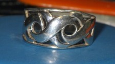 vintage sterling silver swirl 925 ring fine S weave pattern size 8.75 never worn