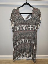 Women’s Torrid Short Sleeve Aztec Colorful Mini Dress Size 2