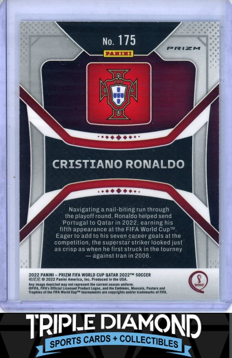 2022 Panini Prizm World Cup Cristiano Ronaldo Silver Prizm Portugal Y844 view 2