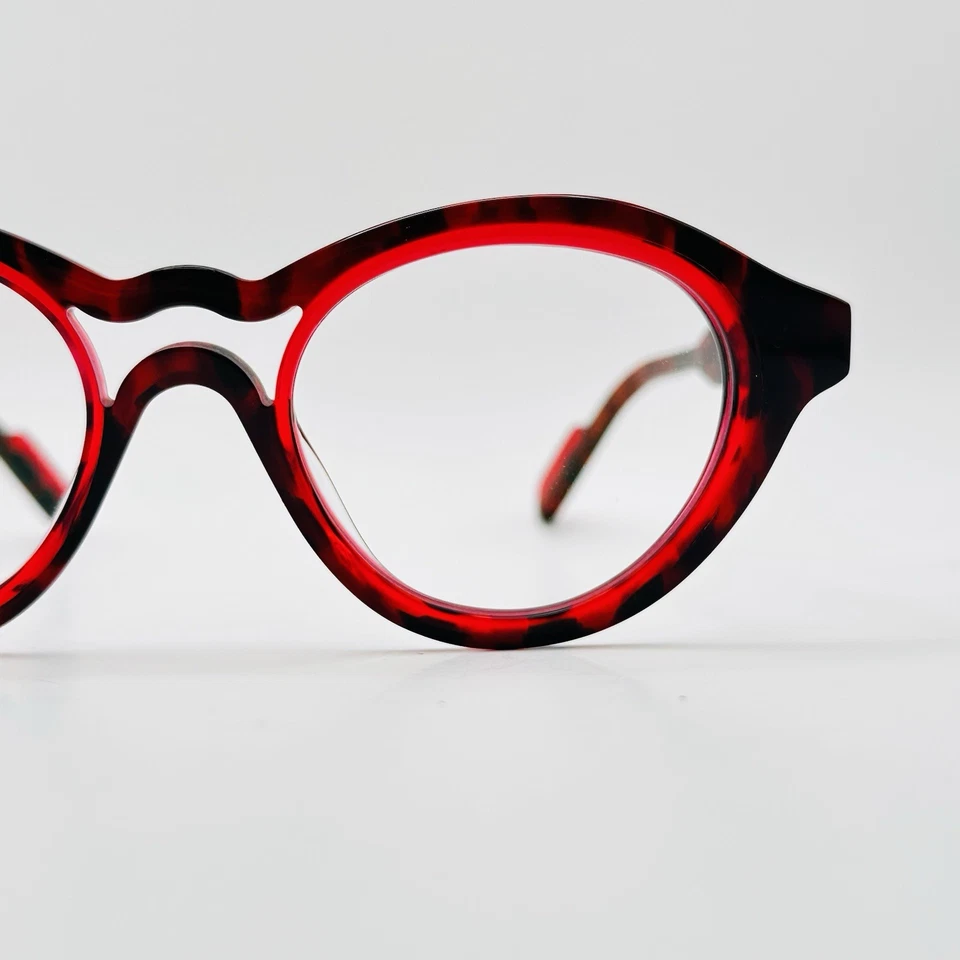 THEO Gafas Damas Ovaladas Rojo Extravagante Tiramisú 3 Bélgica Nuevo Foto 4 de 4