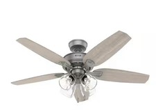 Hunter Channing 52 in. Express Indoor Matte Silver Ceiling Fan with Light Kit