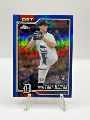 2026 Topps Chrome Troy Melton True Blue Refractor RC /150 #202 Detroit Tigers