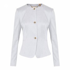 TED BAKER Eiraa Peplum Textured Ruffle Blazer Jacket Working Title sz 2 US 6