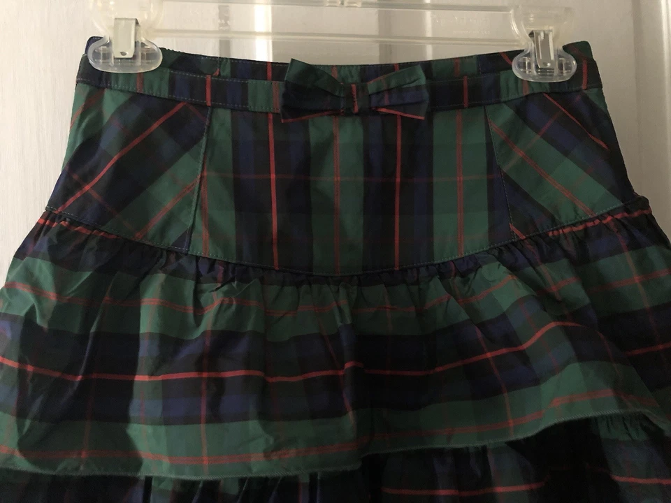 Falda midi Urban Outfitters verde a cuadros de tafetán en capas XS NUEVA CON ETIQUETAS Foto 2 de 4