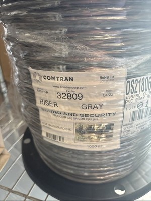 comtran riser gray sound and security 6cdr 18awg stranded bc 1000 Feet