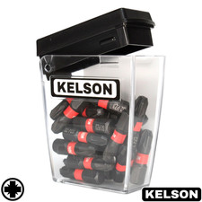 25 x PZ3 Pozi 25mm Impact Rated Screwdriver Bits In Box Magnetic 1/4" KELSON
