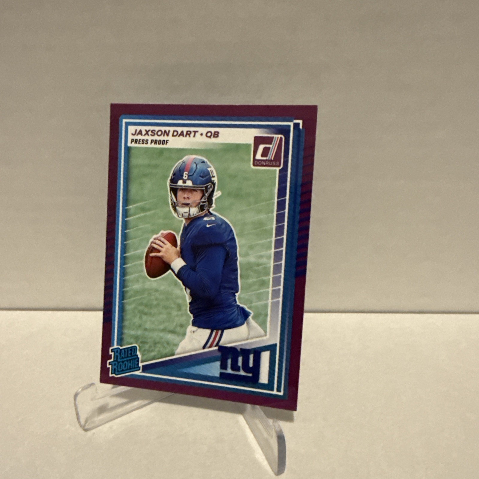 2025 Panini Donruss - Rated Rookie Jaxson Dart #400 Purple Press Proof (RC)