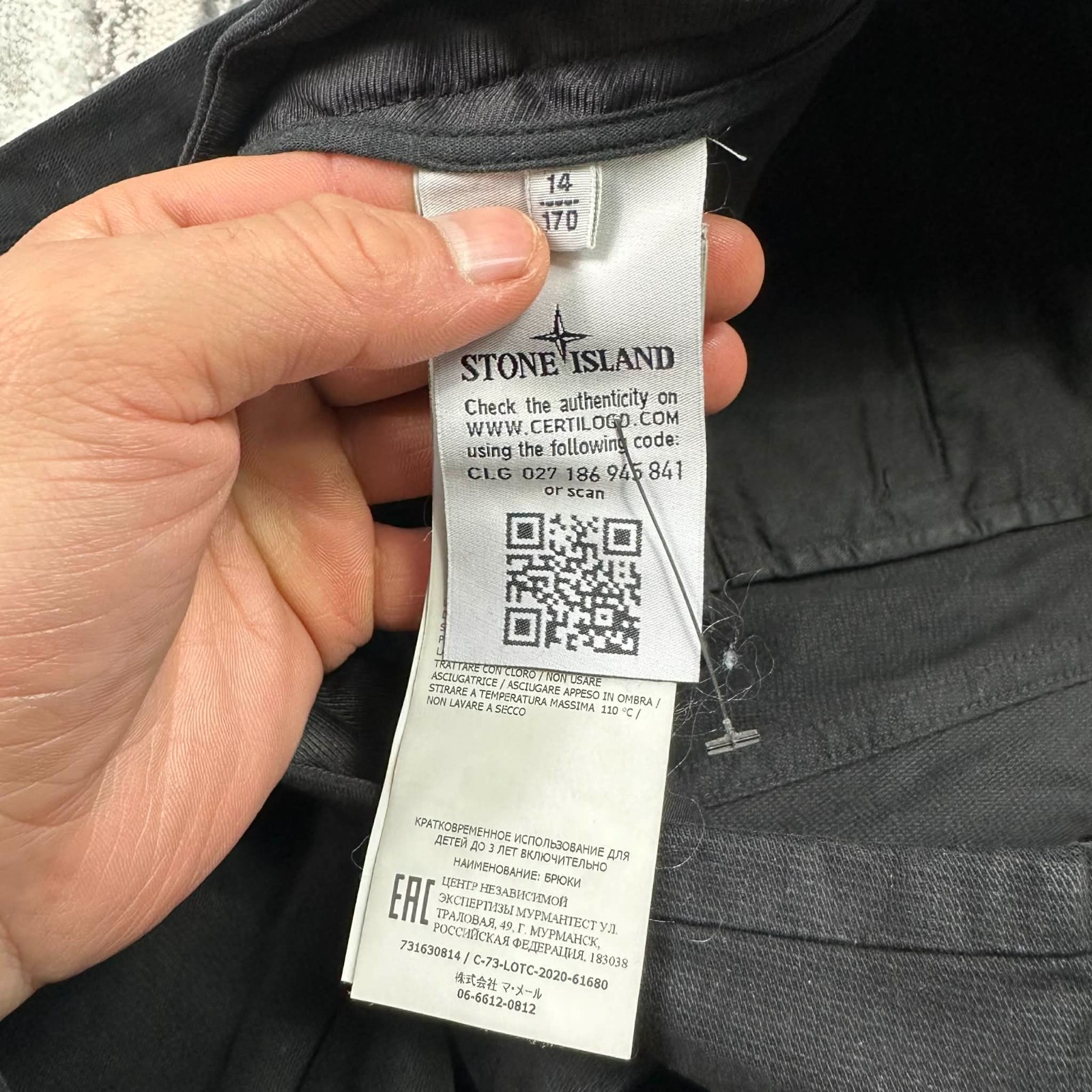 Vintage Stone Island Junior A/W 2020 Age 14/170 / Waist 30" Black Cargo Trousers image 5