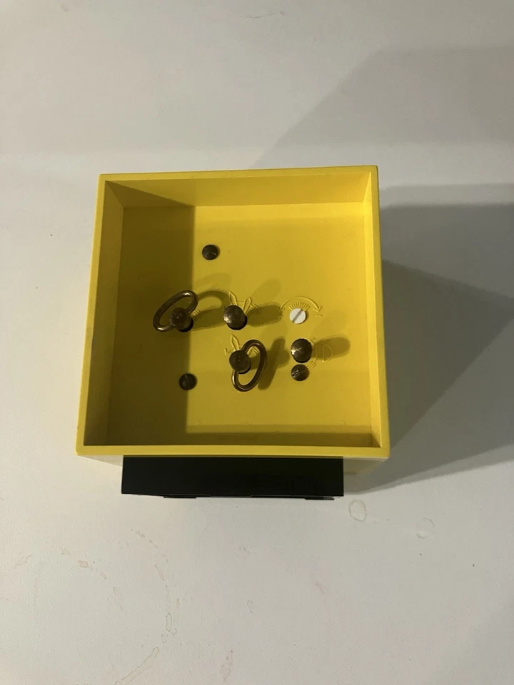 Blessing West Germany Alarm Clock Yellow Square Mid Century Modern - Image 2 of 4